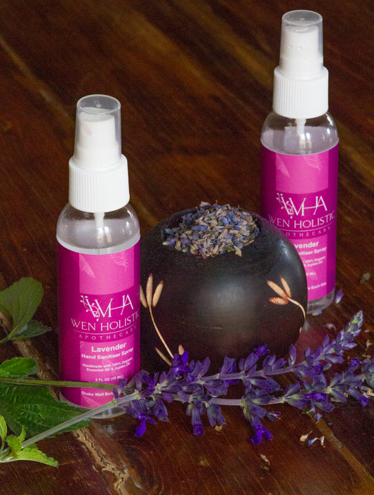 Hand Sanitizer Spray Lavender w/Essential Oil & Jojoba Oil - www.wenholistic