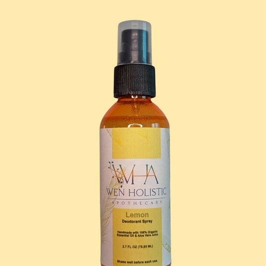 Deodorant Spray Lemon w/Aloe Vera Juice, Essential Oil & Jojoba Oil All-Natural - www.wenholistic