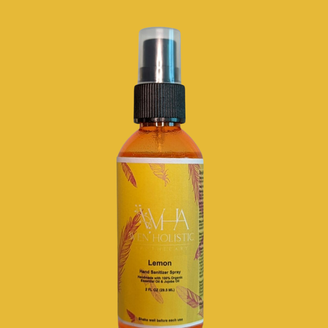 Hand Sanitizer Spray Lemon w/Essential Oil & Jojoba Oil - www.wenholistic